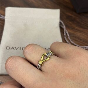 David Yurman Two-Tone Braided Stackable Ring with Gold Accent - Women Jewelry